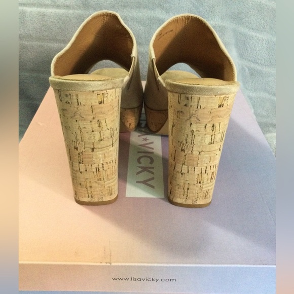 Lisa Vicky Joy Camel Kid Suede Platform Mules Size 9M - Picture 4 of 12